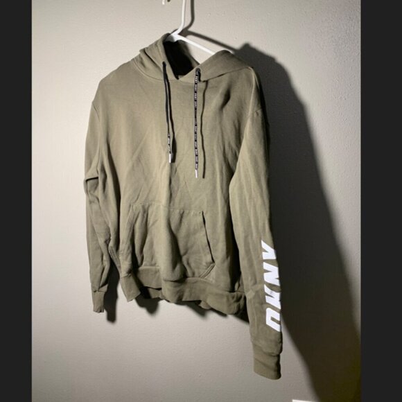 Dkny Tops - DKNY Olive green hoodie with zip side